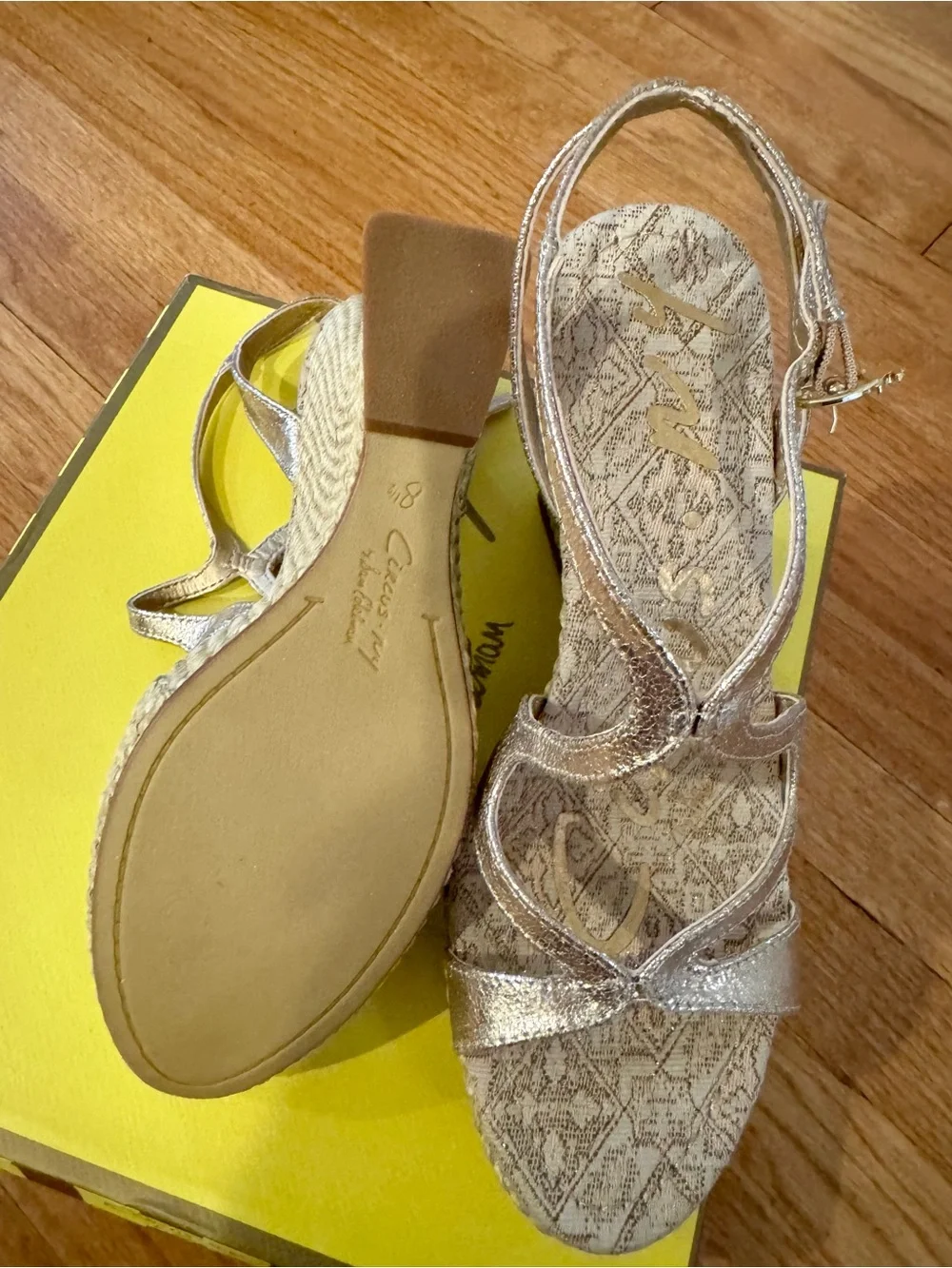 Circus by Sam Edelman Metallic Gold Strappy Wedge Sandal - Never Worn in Box!